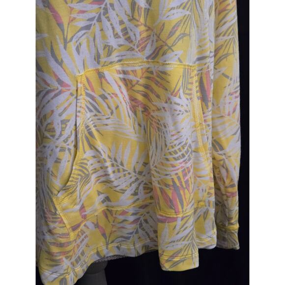 New Kookaburra by Ugg Women’s French Terry Hoodie Yellow Palm Print, Large - Picture 3 of 8